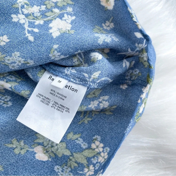 NEW Reformation Ventura Floral Print Mini Dress Avery Blue Multi - Picture 10 of 13